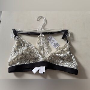 Elan Lace Bralette - Black and Cream